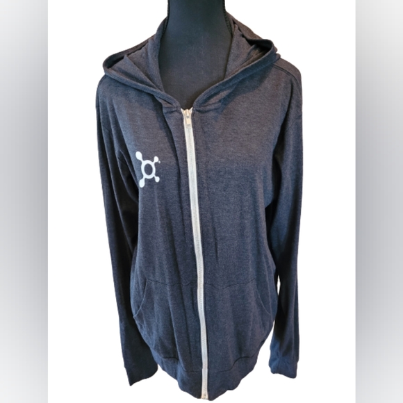 Bella Canvas Tops - ORANGE THEORY zip down hoodie, size XL